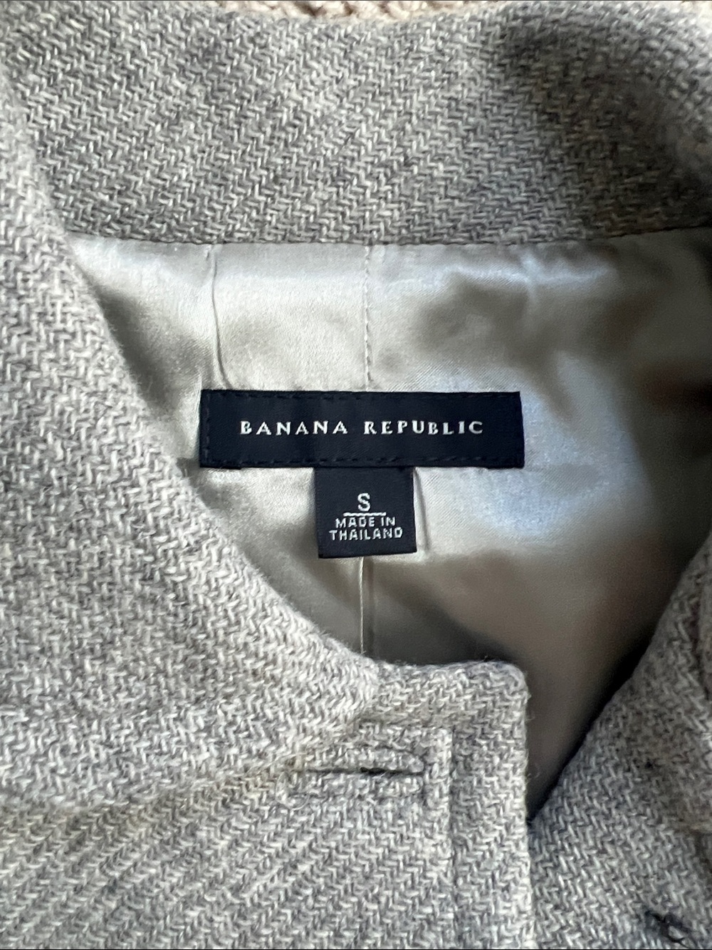 Banana Republic Light Gray Wool-Blend Pea Coat - Picture 2 of 2